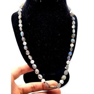 Artisan Handmade Labradorite Quartz Healing Gemstone Necklace 21in